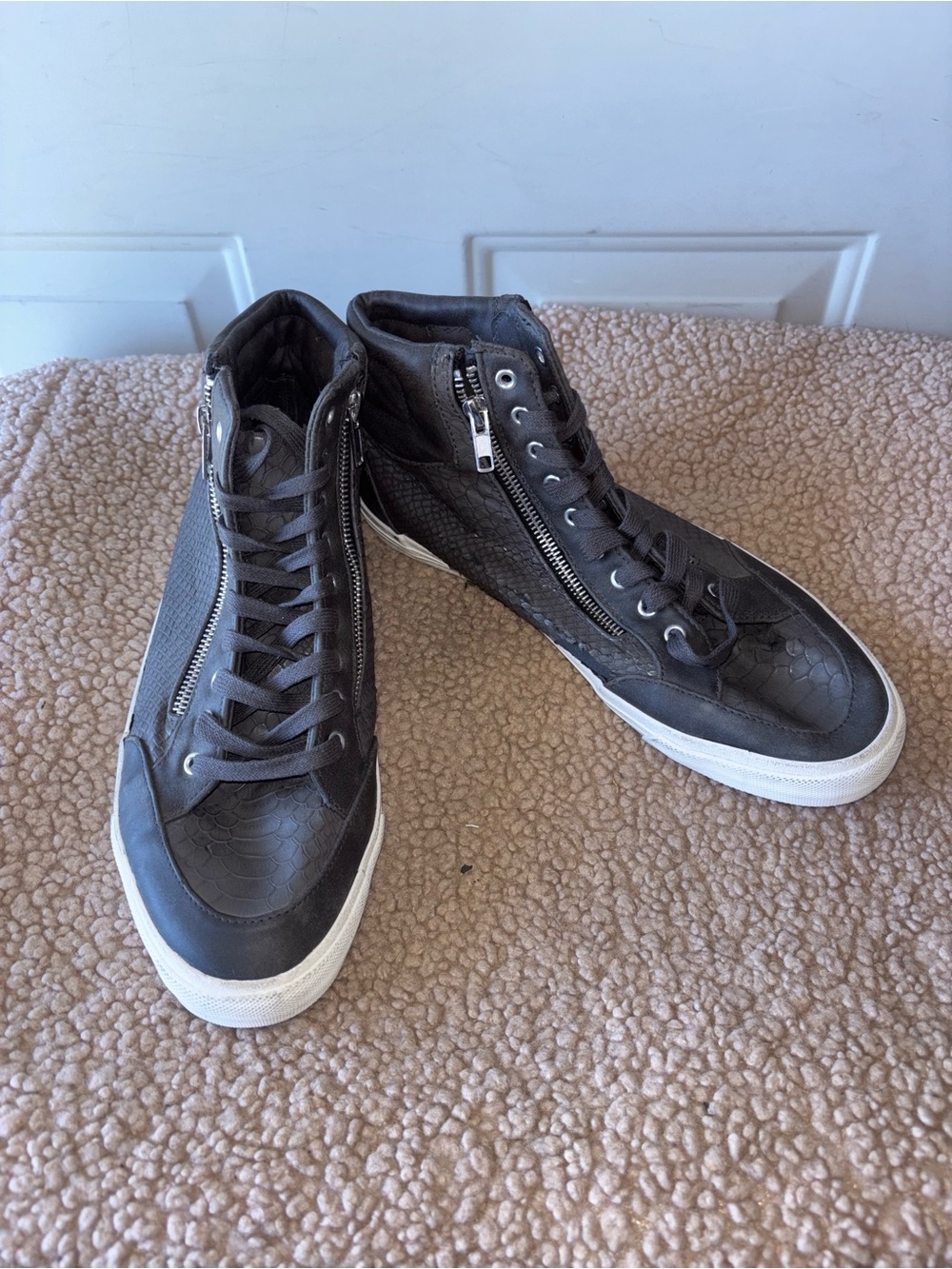 Topman dark gray zippered high top sneakers size 10